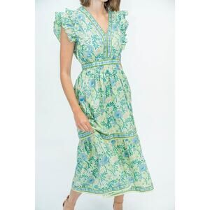 Clara the Label Victoria Dunn Kira Dress Sweetgrass Sz 3X NWT Block Print Floral